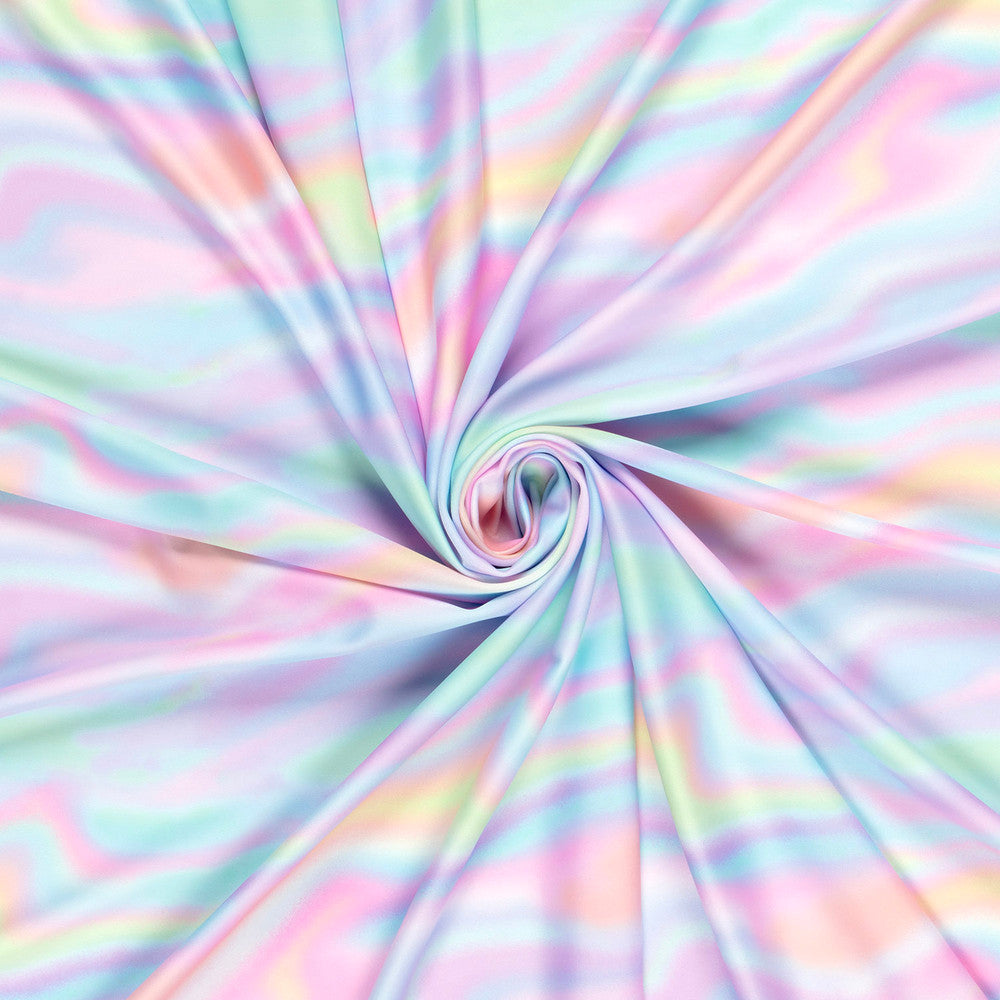 Pastel tie-dye fabric pattern in swirl form